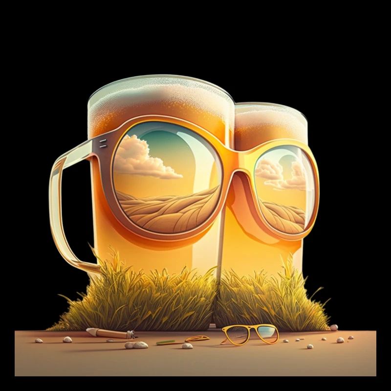 Zwei Bier mit Sonnenbrille am Strand
