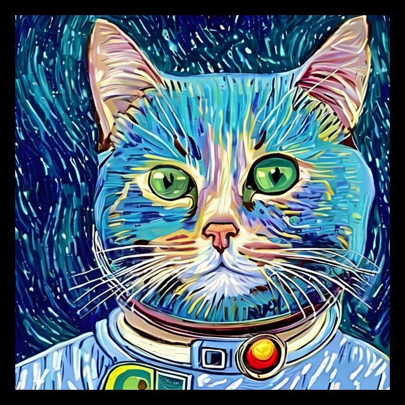 Astronaut cat van gogh