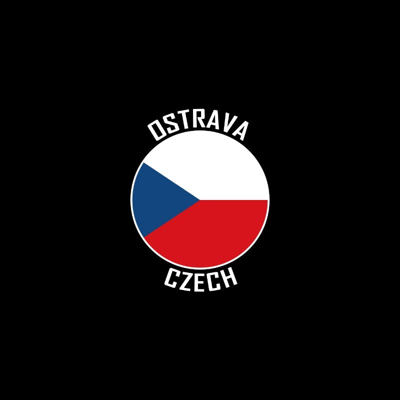 Ostrava Skyline Drapeau tchèque Souvenir de voyage