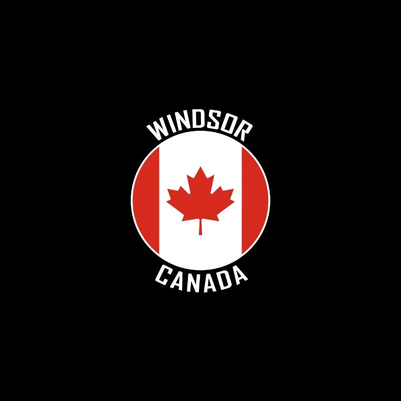 Souvenir de voyage du drapeau canadien Skyline de Windsor