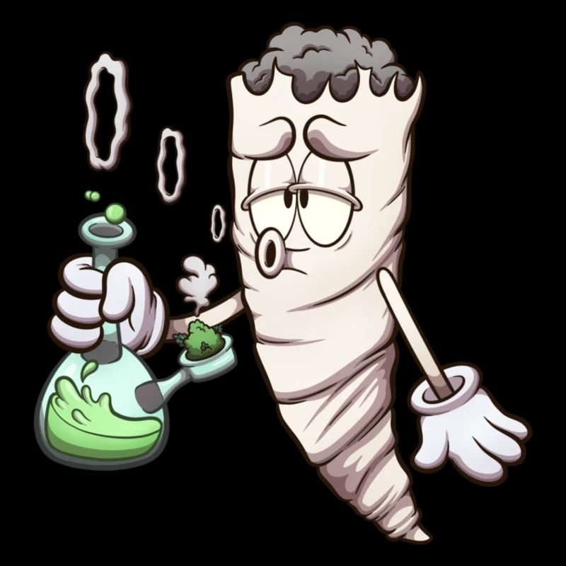 Funny Cartoon Joint With Bong