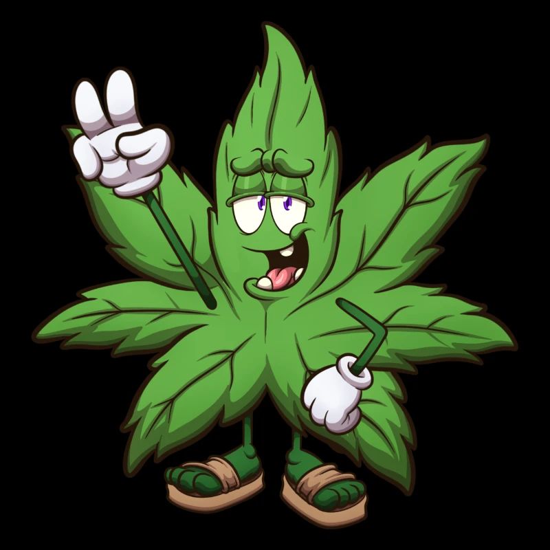 Weed-Blatt mit Peace-Zeichen
