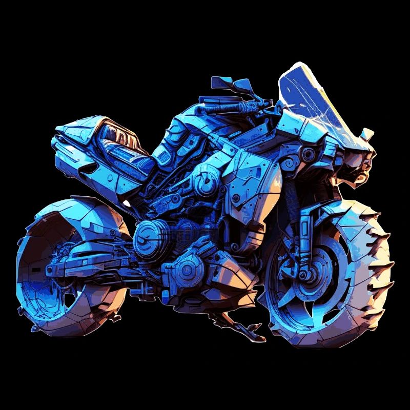 Motorrad im coolen Sci-Fi Look der Zukunft