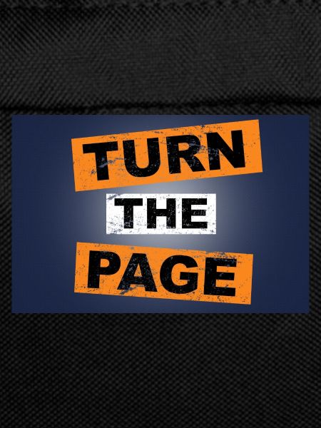 Turn the Page saying lettering