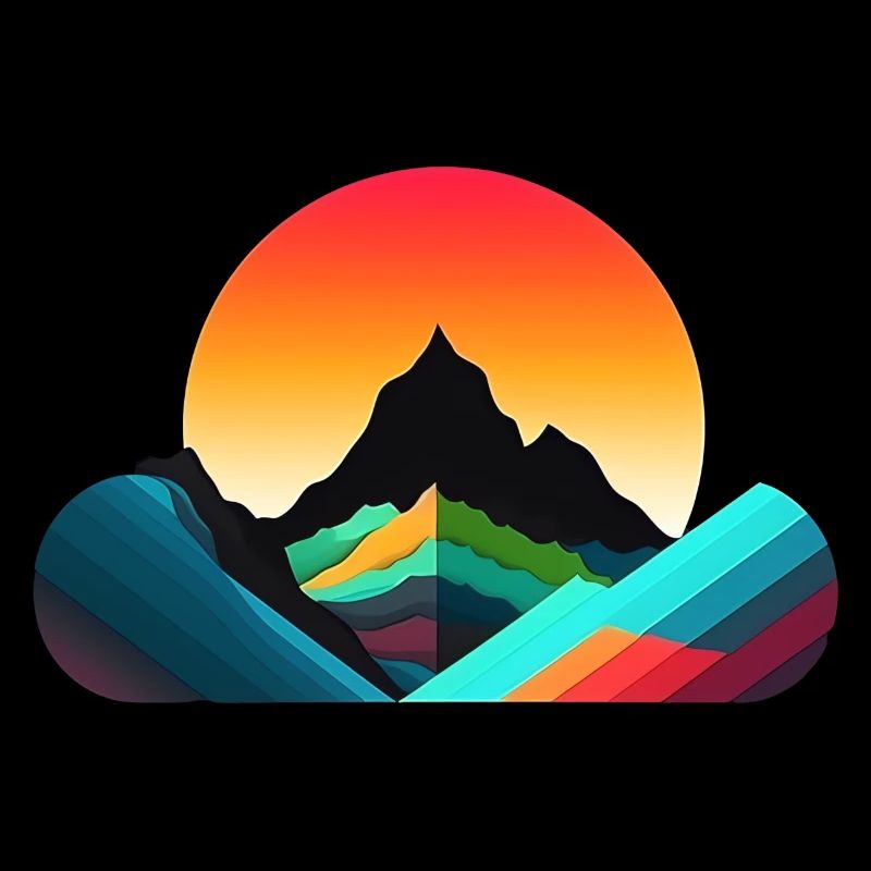 Mountain Landscape Geometric Art
