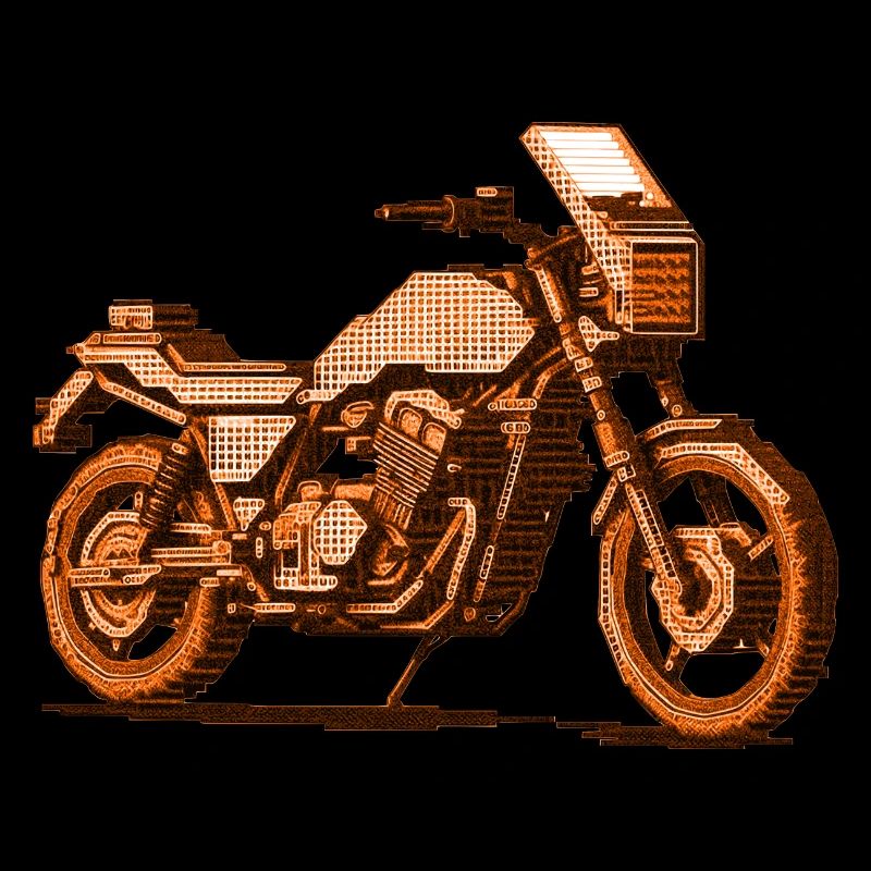 Motorcycle in a beautiful retro 8 bit vector graphics