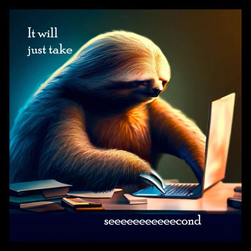 Sloth working in IT