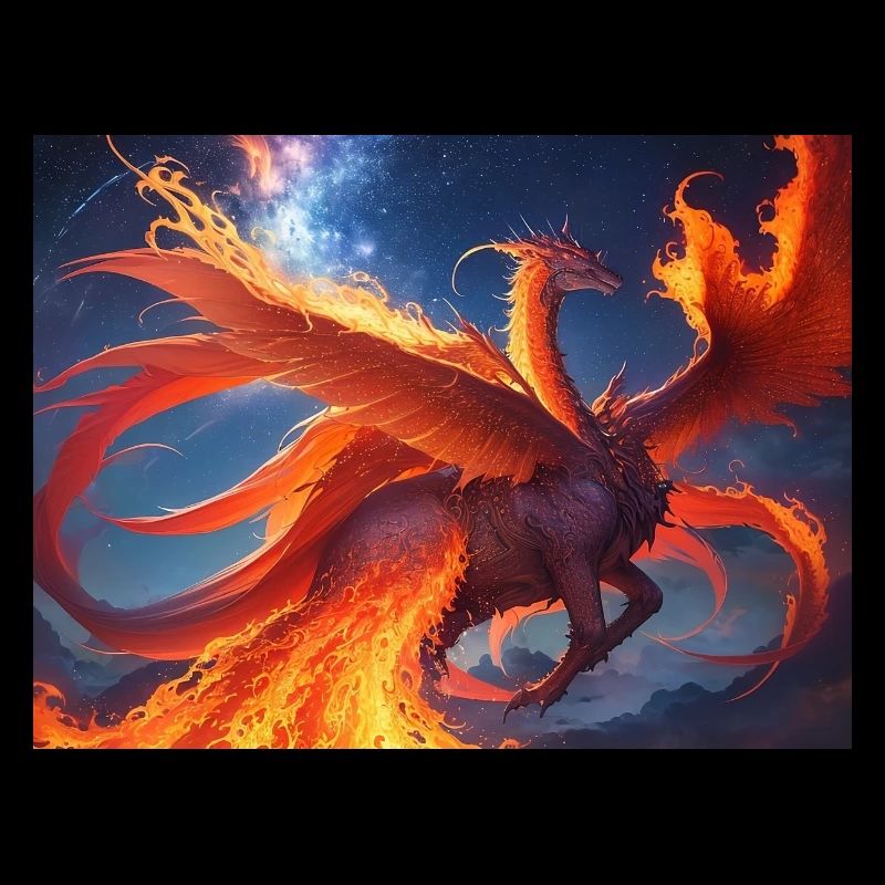 blue red sky with a creature generated ai