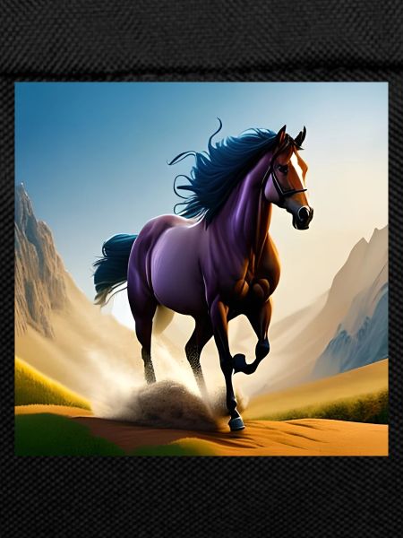 Galloping horse in sand