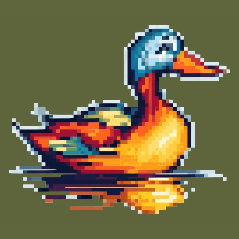 Petit canard dans les graphiques à pixels rétro 8 bits