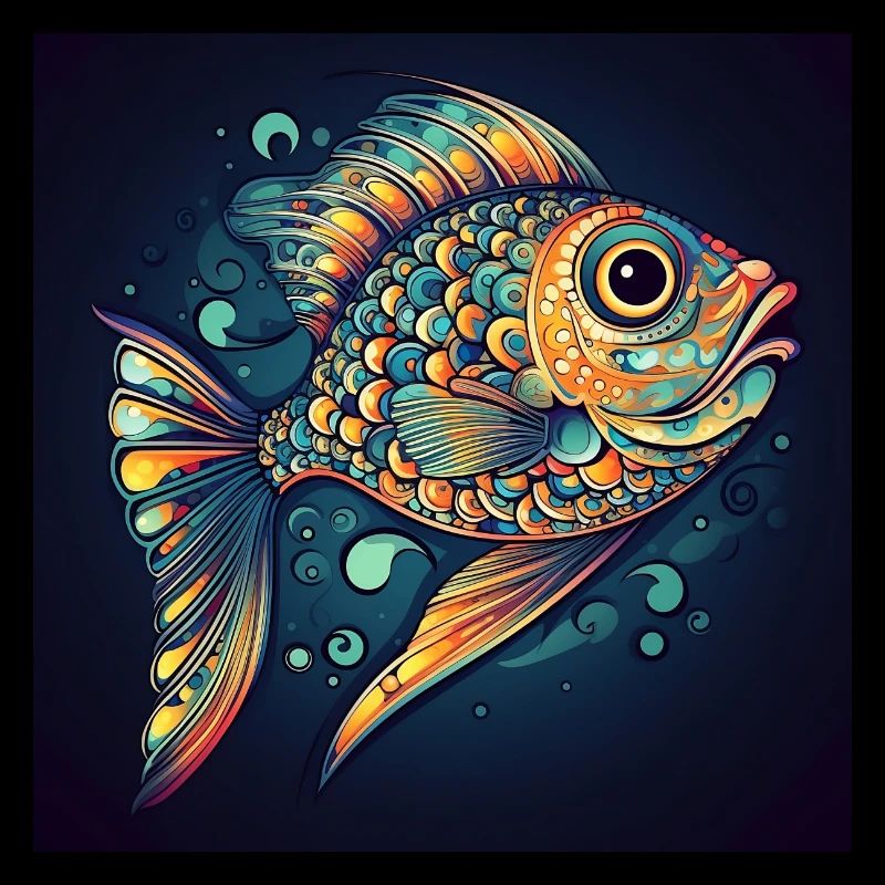 Beau poisson coloré nageant dans la mer