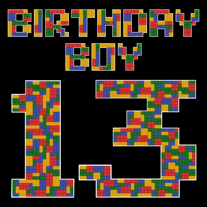 Cute 13th Birthday Gift 13 Year Old Block Building