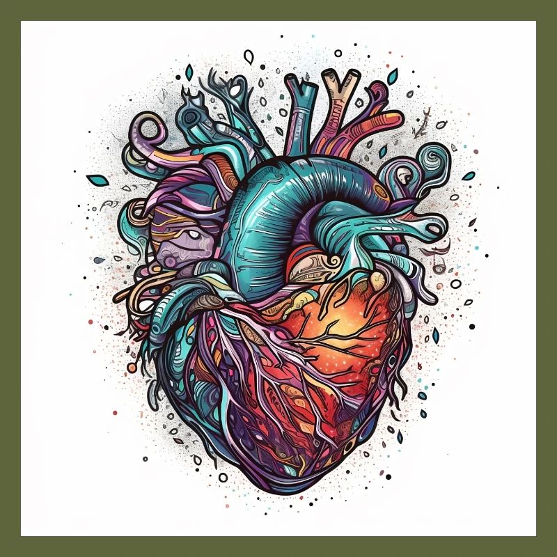 Creative technical heart for valetnine day