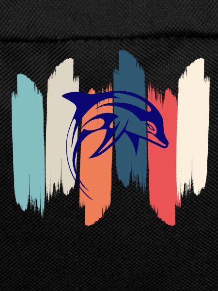 Retro rainbow dolphin