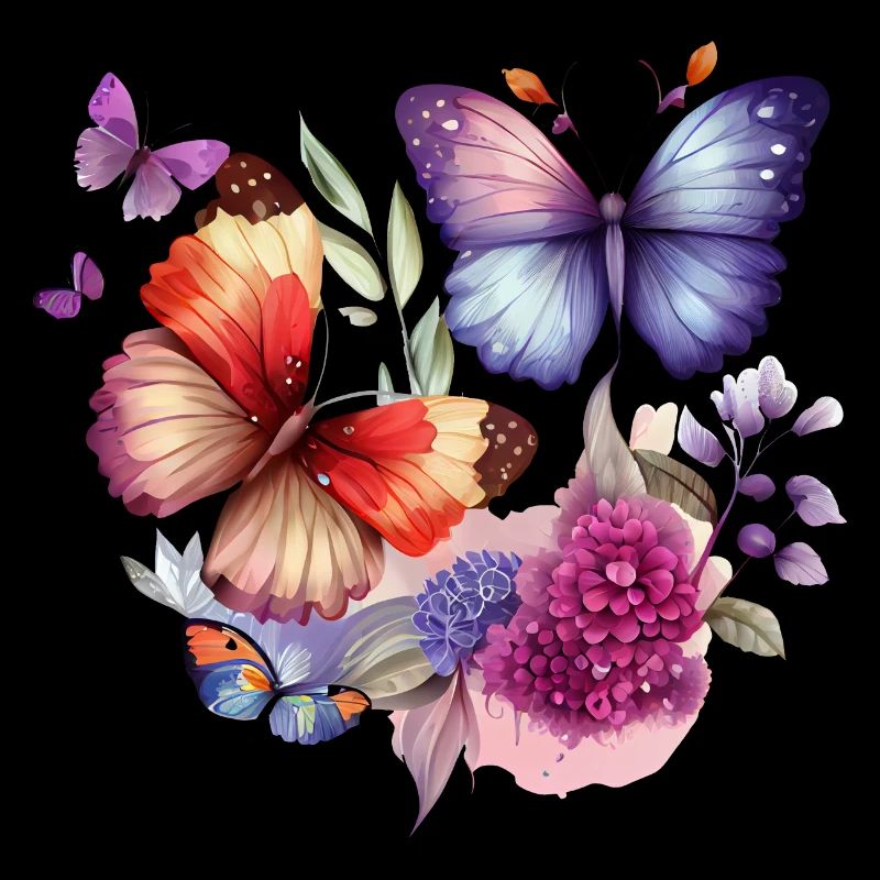 Fleurs vintage papillon