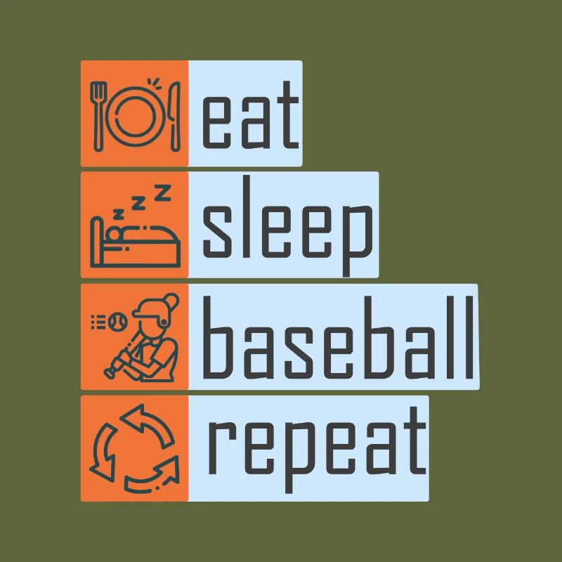 Manger dormir Baseball Répéter