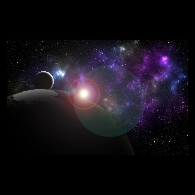 Moon and earth with sun