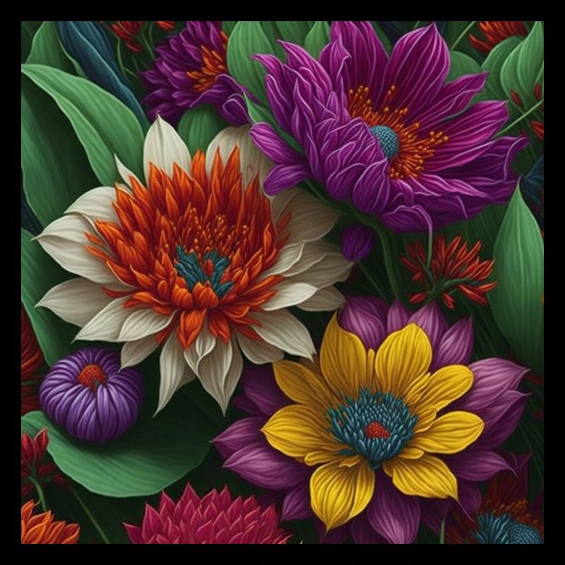 multiple flower patern exotic