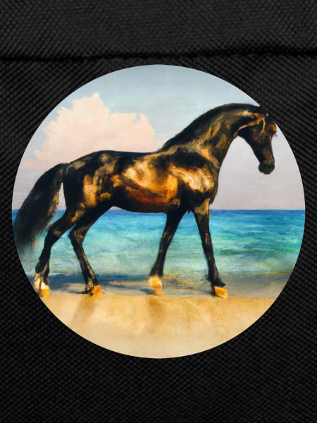 Golden black stallion