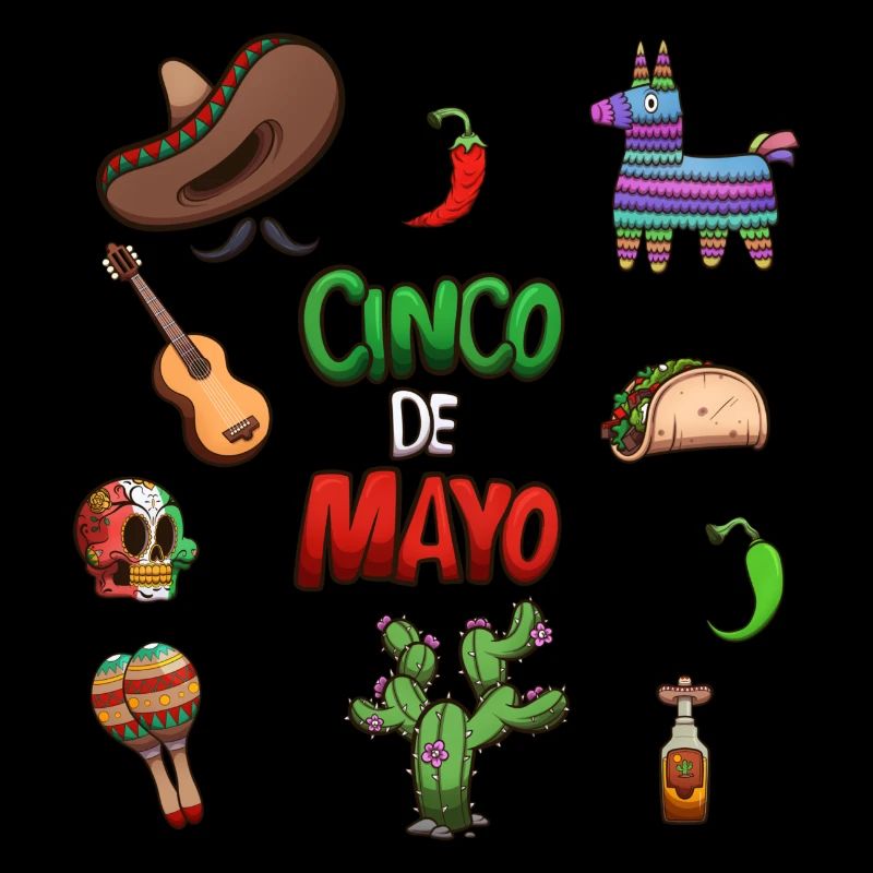 Cinco De Mayo Cartoon Elements