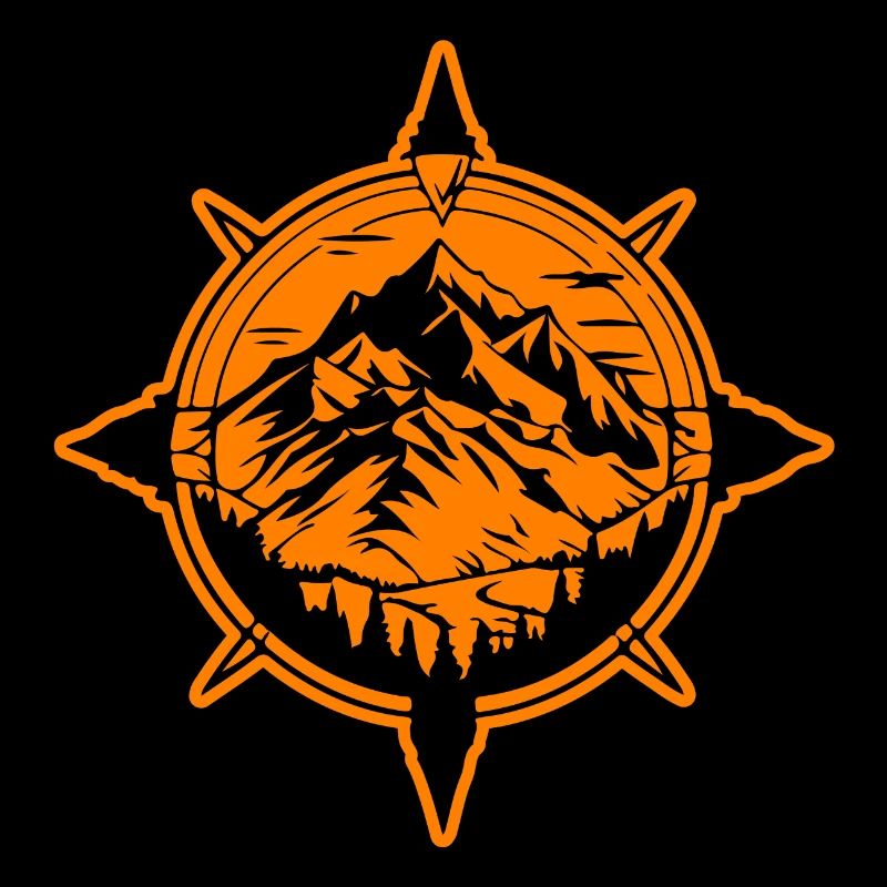 Compass Mountains Travel Symbol