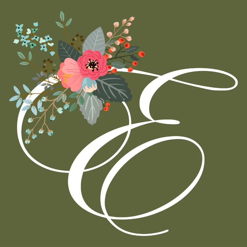Lettre e fleuris