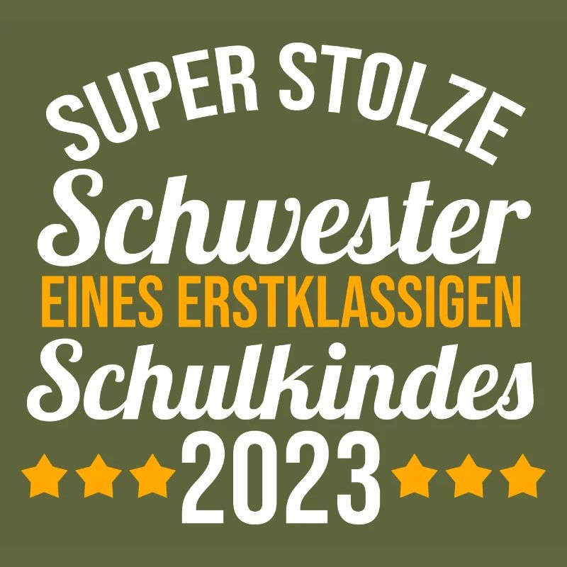 Stolze Schwester eines Schulkind 2023 Einschulung