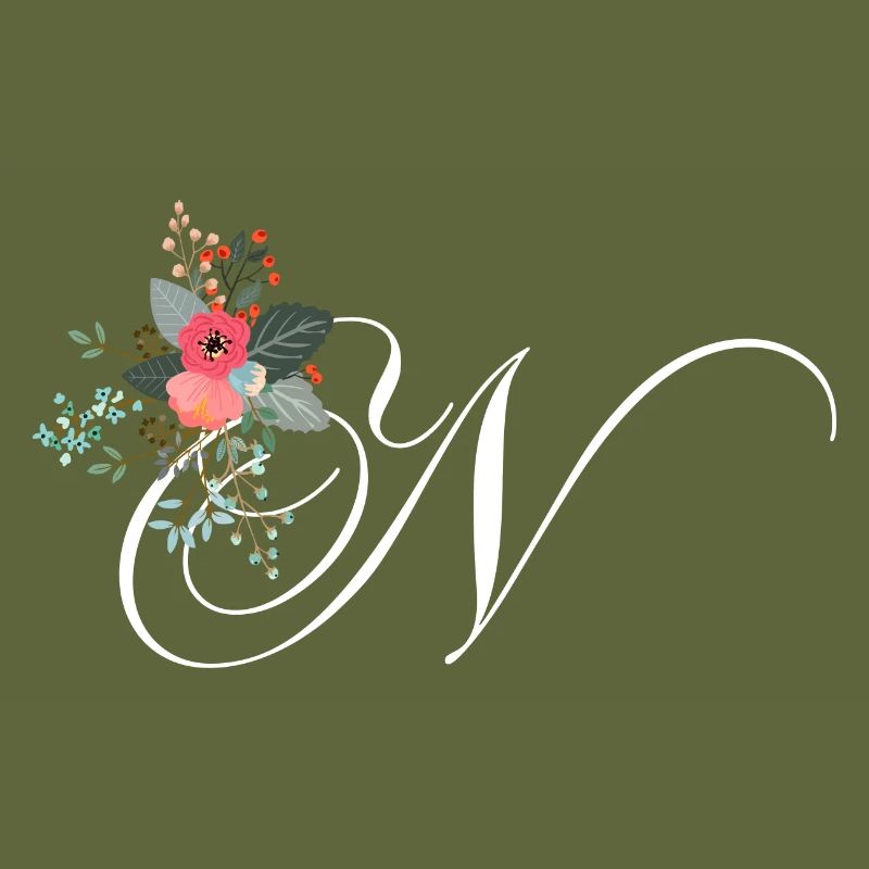 Letter n flowered