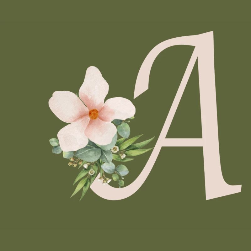 Lettre A avec fleur