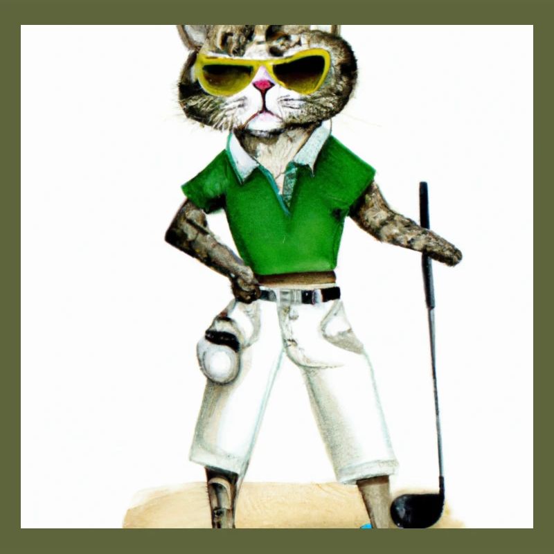 Das golfende Katzenmodel