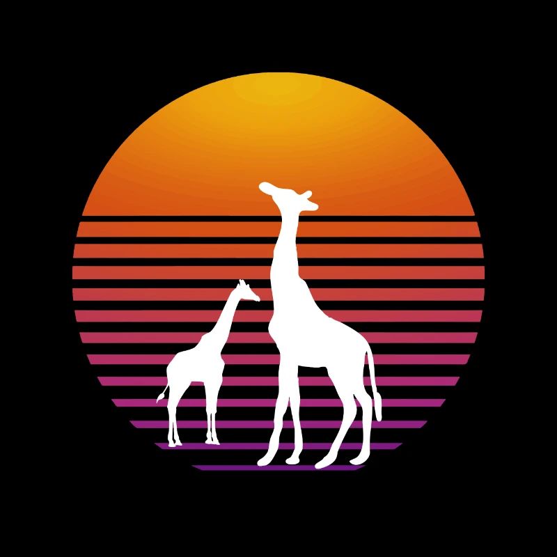 Retro sunset gazelles