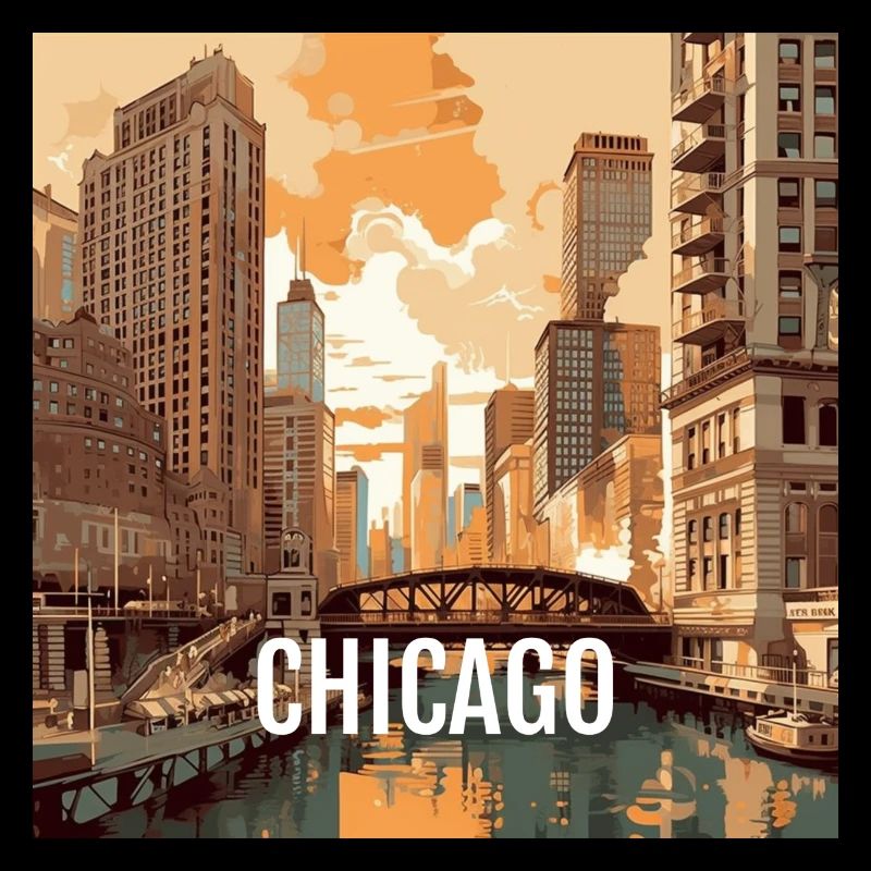 Chicago at sunset