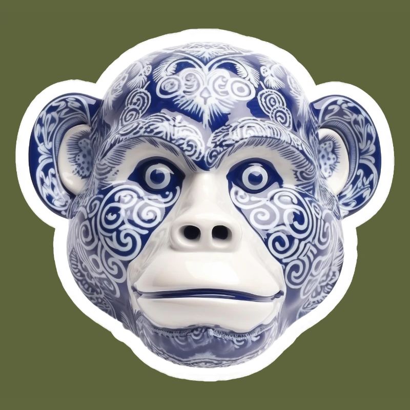 Ceramic monkey face