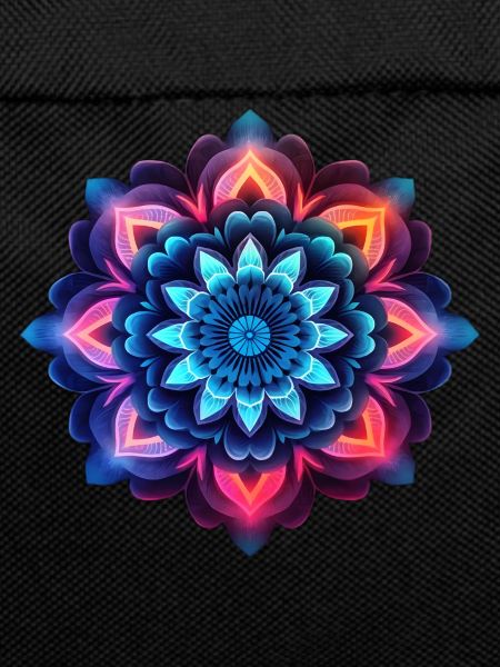 Mandala bunte Blume Neon