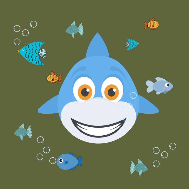 Child shark with small fish