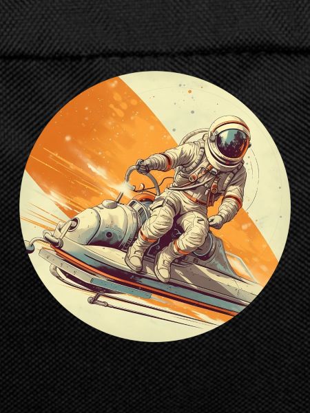 Astronaut riding space vehicle