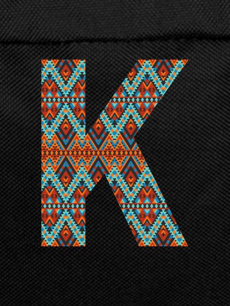 Buchstabe K- Boho-Design, buntes Monogramm