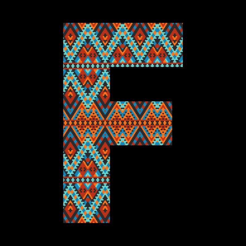 Letter F- boho design, Colorful monogram