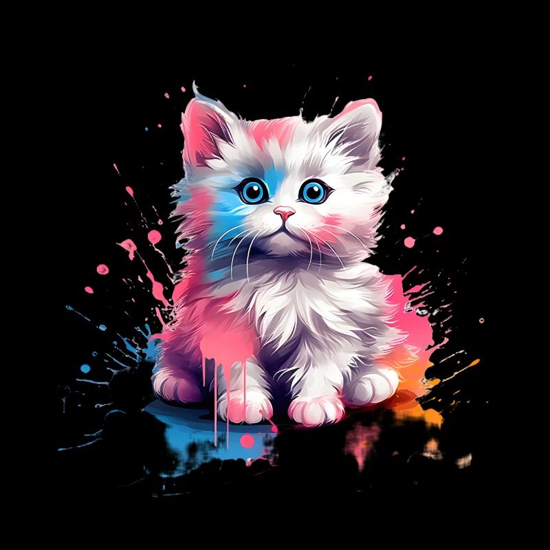 Pure mignonnerie chaton splash chat enfoncé dans les couleurs