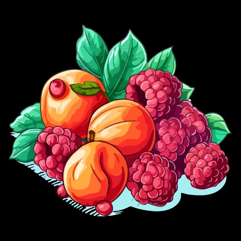 Abricots et framboises