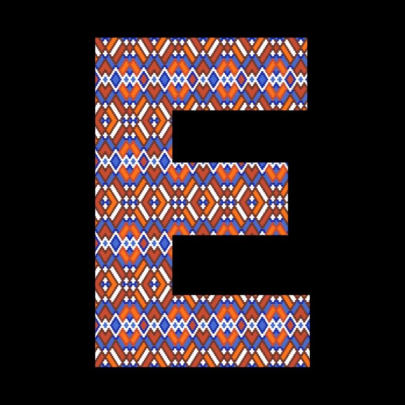 Monogram Letter E- geometric pattern