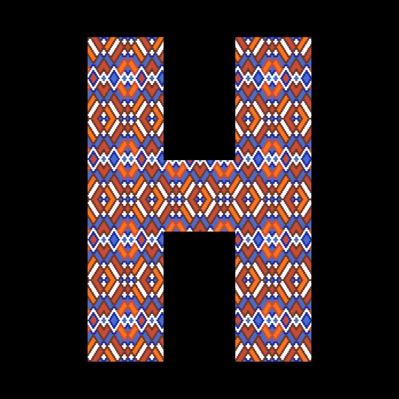 Monogram Letter H- geometric pattern