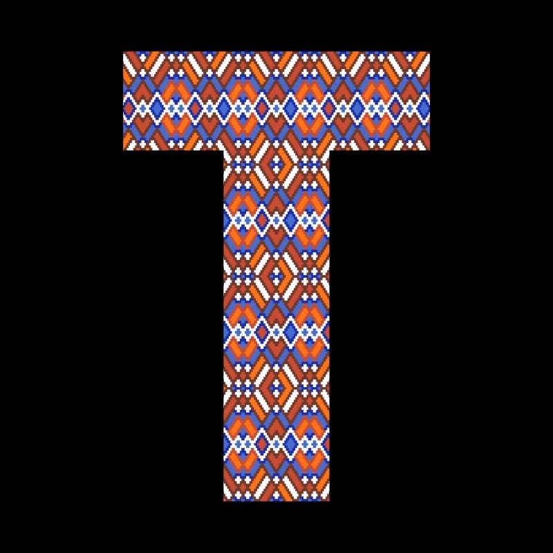Monogram Letter T- geometric pattern