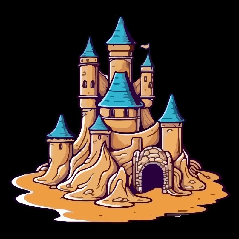 Blue sand castle