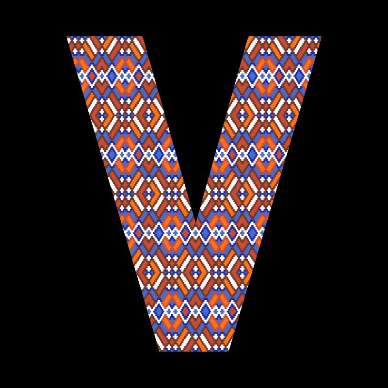 Monogram Letter V- geometric pattern