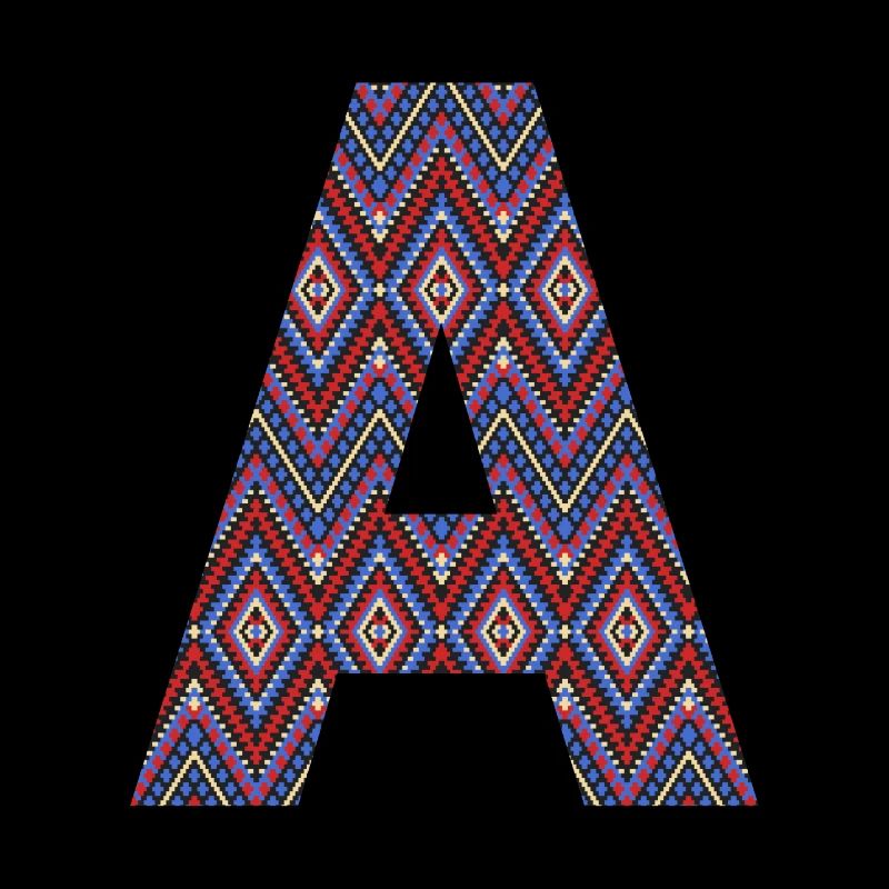 Monogramm Buchstabe A - boho buntes Design