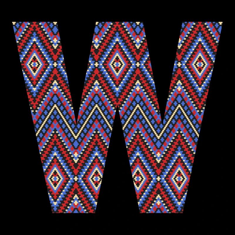 Monogram Letter W- geometric pattern