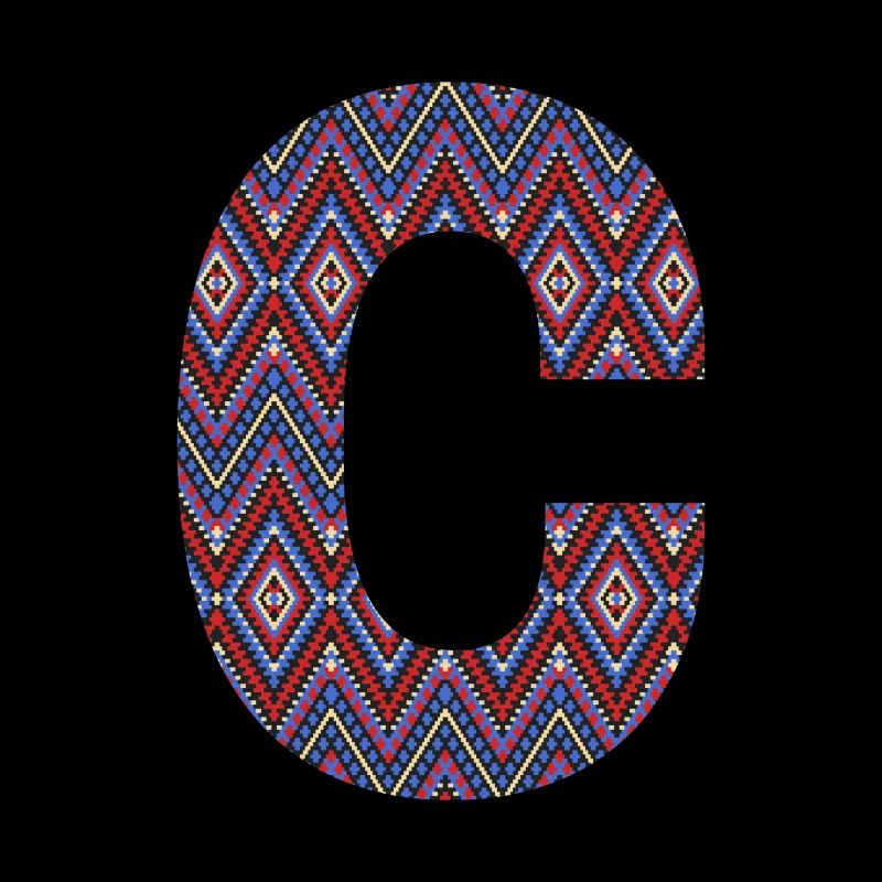 Monogram Letter C- geometric pattern