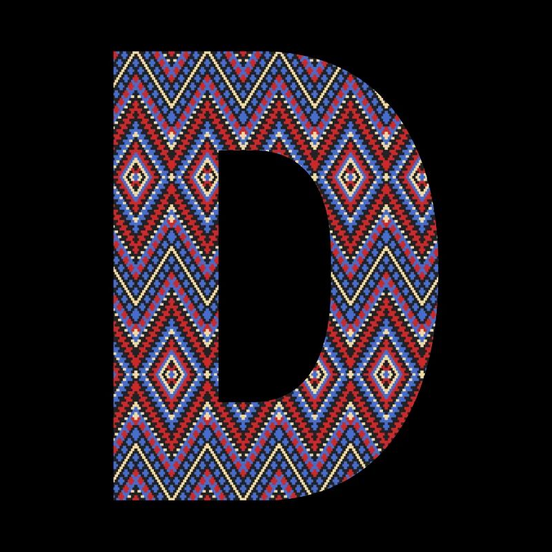 Monogram Letter D- geometric pattern