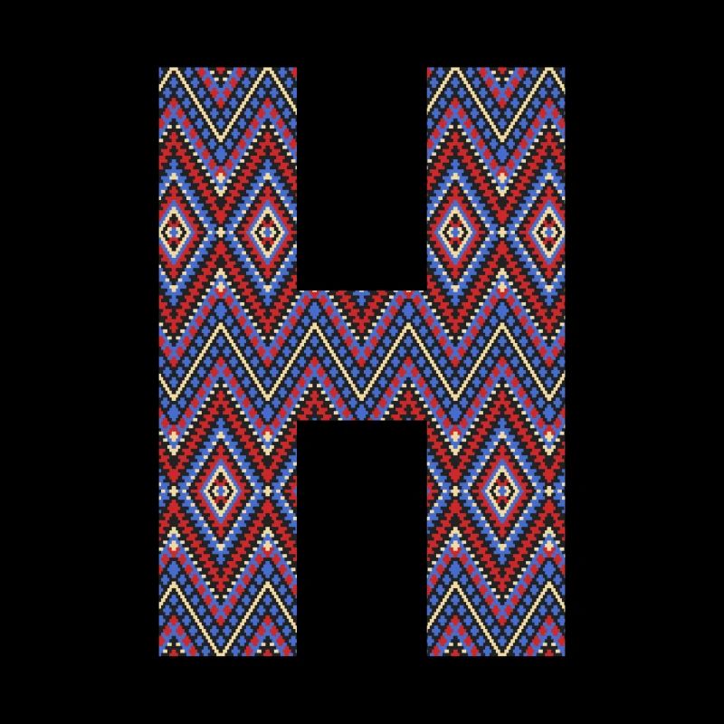 Monogram Letter H- geometric pattern